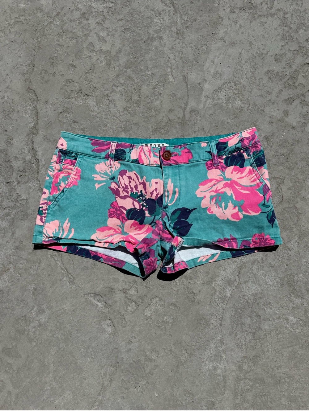 Roxy Teal Pink Floral Shorts 28